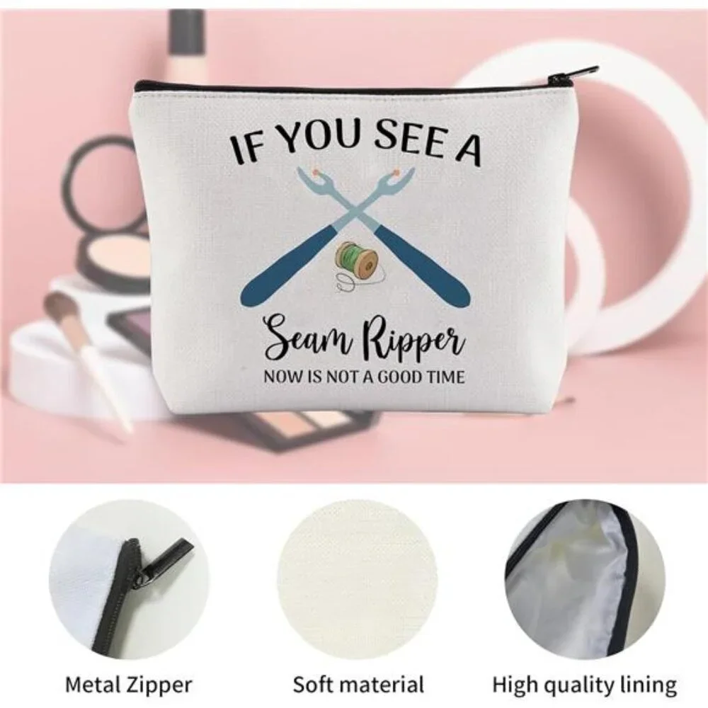 Quilting Gift Sewing Makeup Bag for Sewing Lover Cosmetic Bag with Zipper